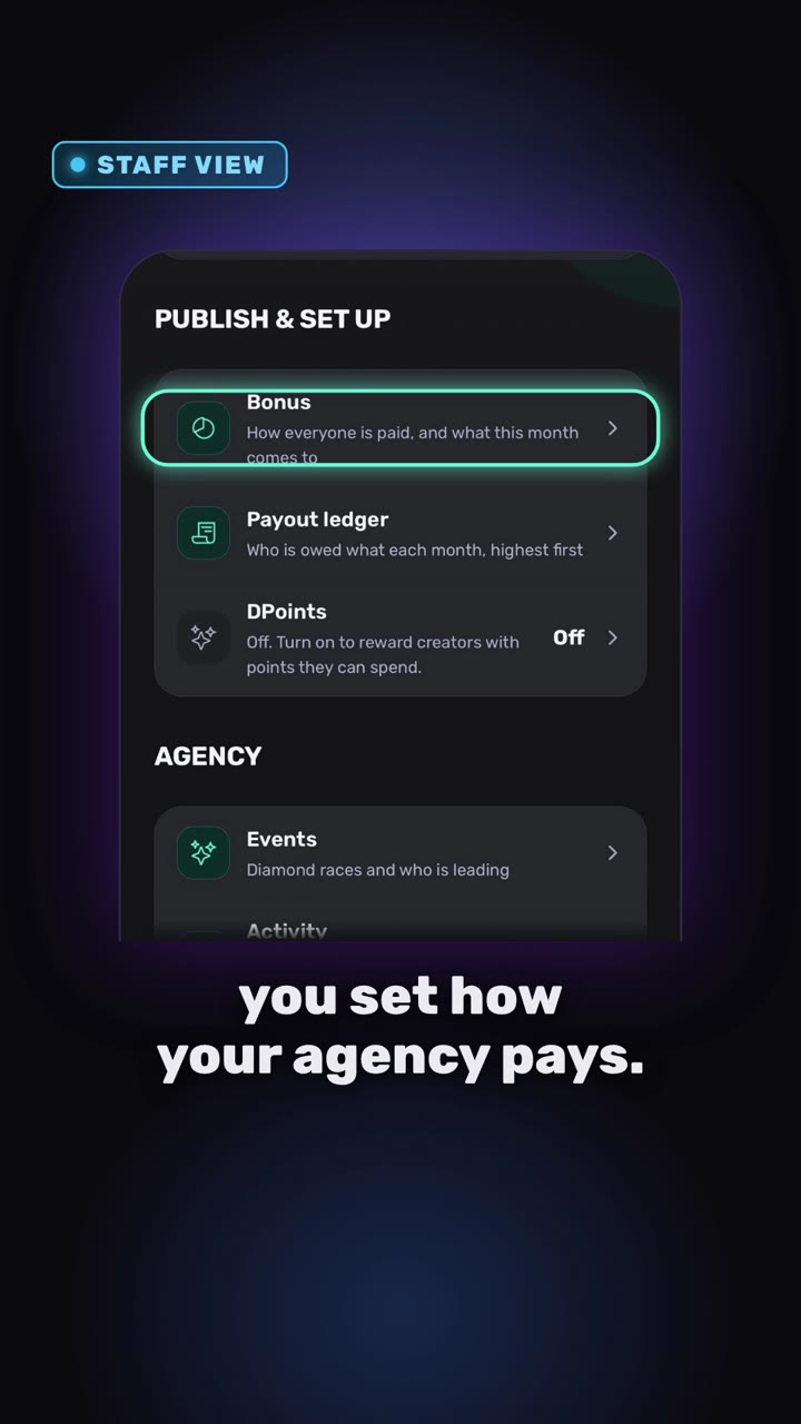 Still from the video: How agencies set up creator bonus payouts
