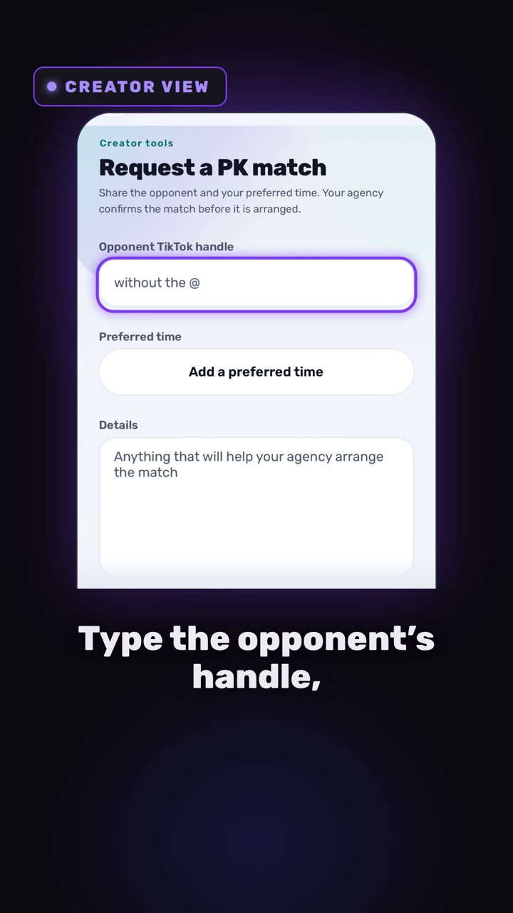 Still from the video: How to set up a PK match with your agency